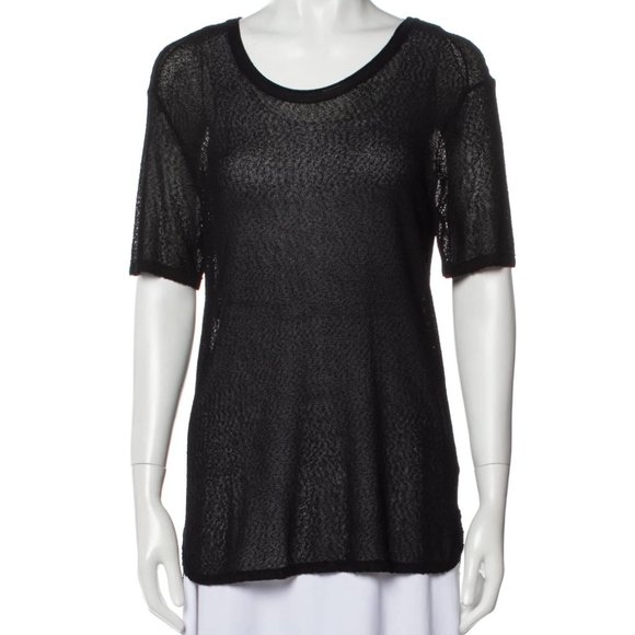 rag & bone Tops - Rag & Bone Scoop Neck Short Sleeve Black Top
